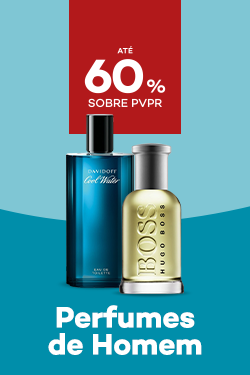 Perfumes para Homem com destaque promocional de at&eacute; 60% sobre pre&ccedil;o de Venda ao P&uacute;blico Recomendado